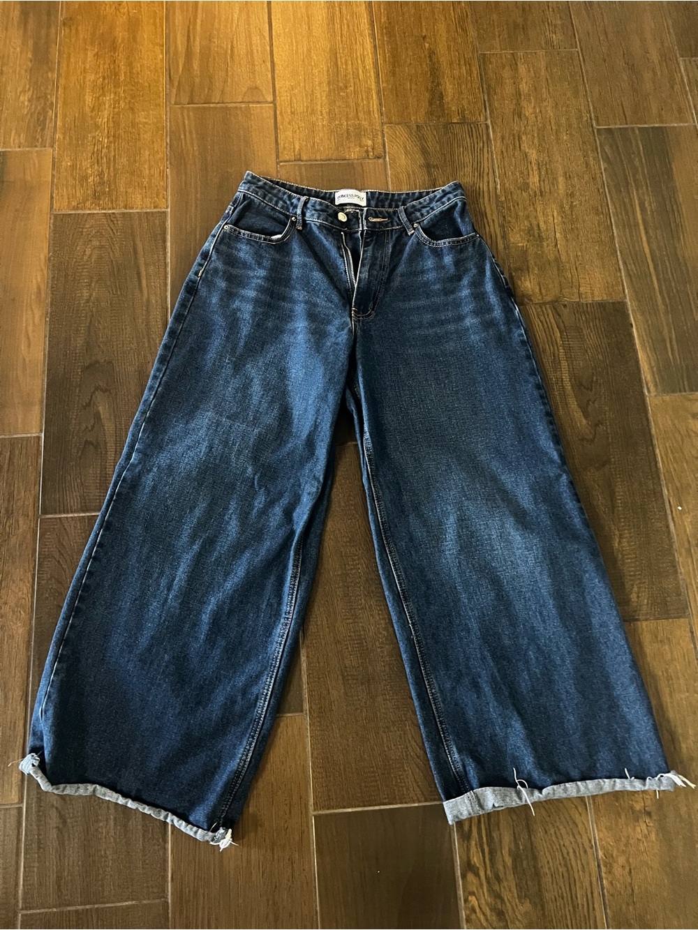 Princess Polly Wide Leg Dark Indigo Denim Jeans